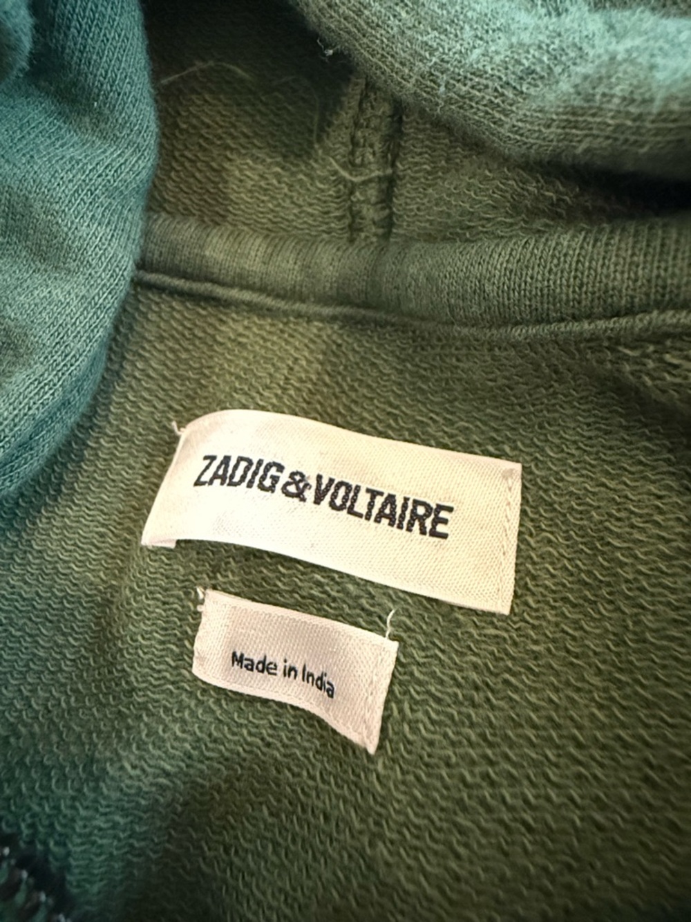 Zadig & Voltaire. Green Rock & Roll Full-Zip Hoodie. Size Small. - Picture 5 of 14